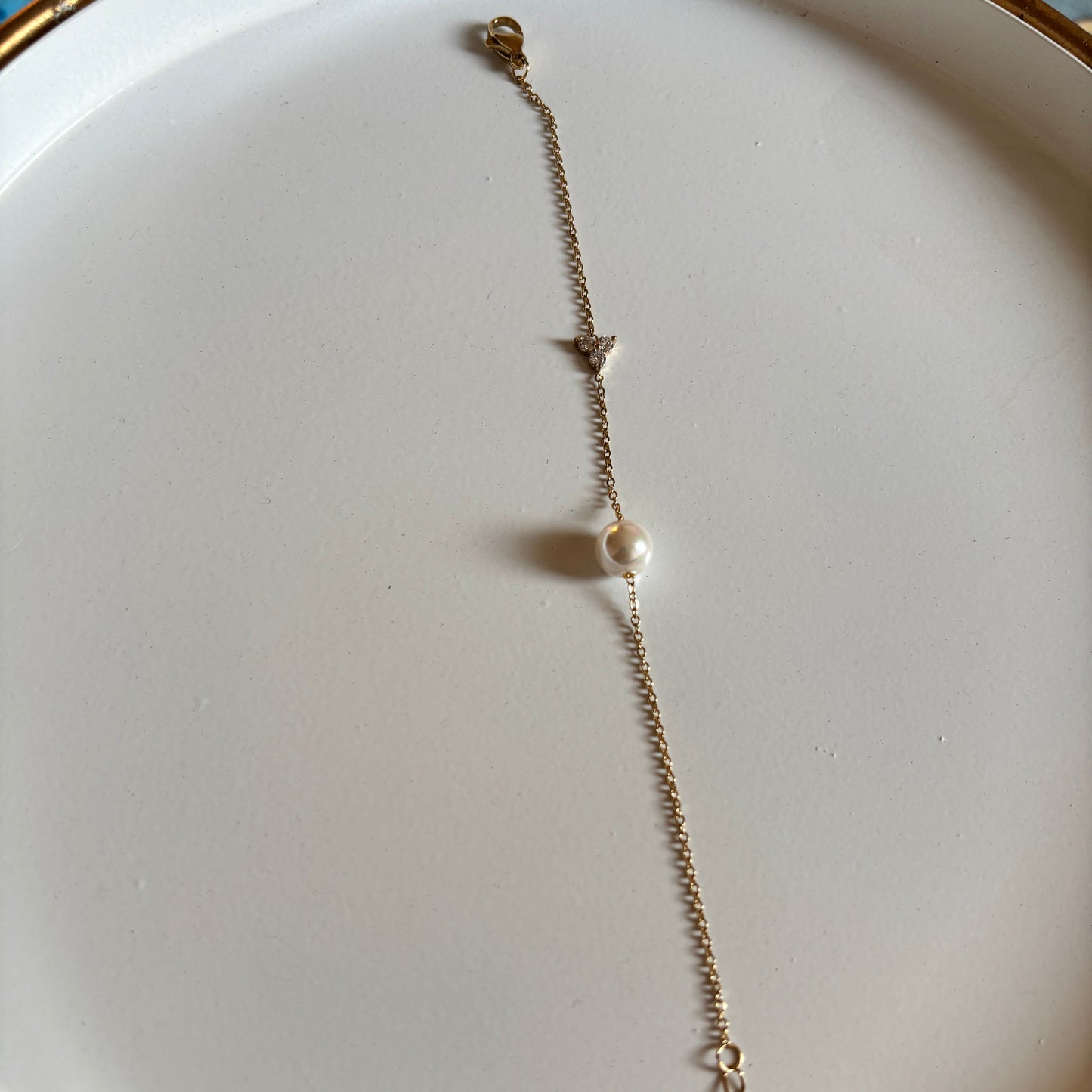 Pearl Elegance Chain Bracelet (Gold)