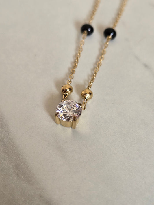 Midnight Spark Drop Mangalsutra Necklace (Gold)