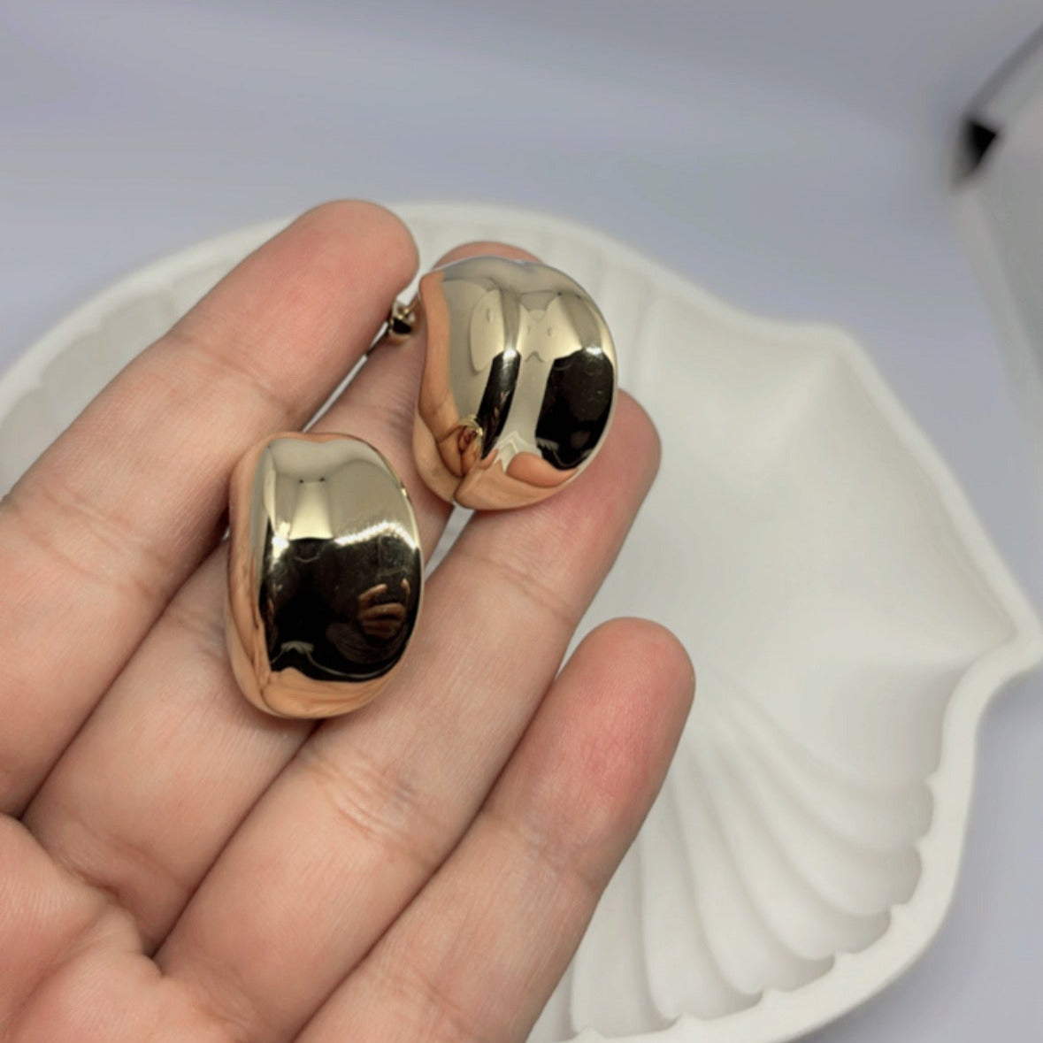 Sculpted Gold Huggie Hoop Earrings