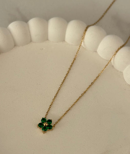 Emerald Bloom Necklace (Gold)