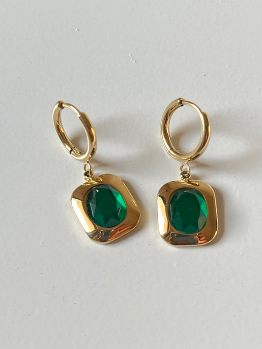 Emerald Luxe Drop Earrings (Gold)