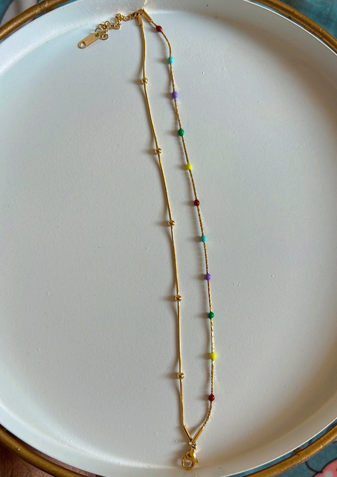 Candy Bead Chain Bracelet (Gold)