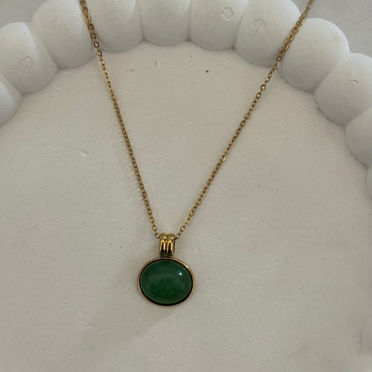 Emerald Accent Necklace (Gold)