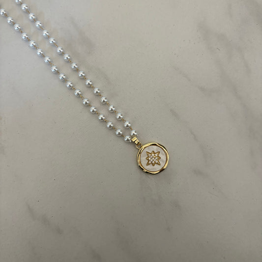 Celeste Pearl Necklace (Gold)