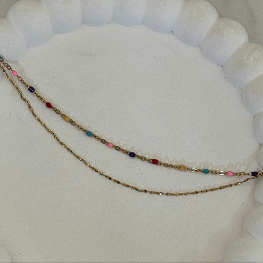 Confetti Beads chain Bracelet (Gold)