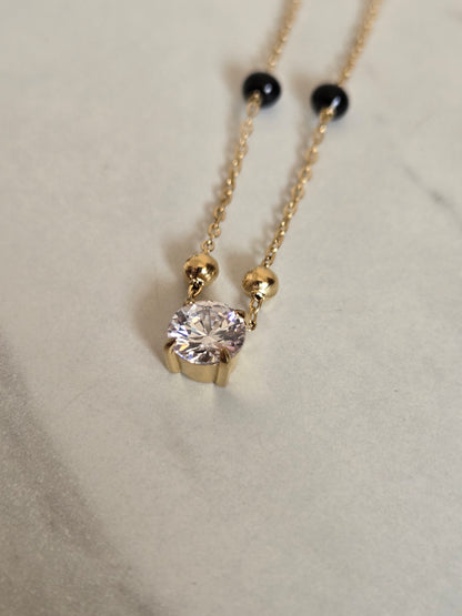 Midnight Spark Drop Mangalsutra Necklace (Gold)