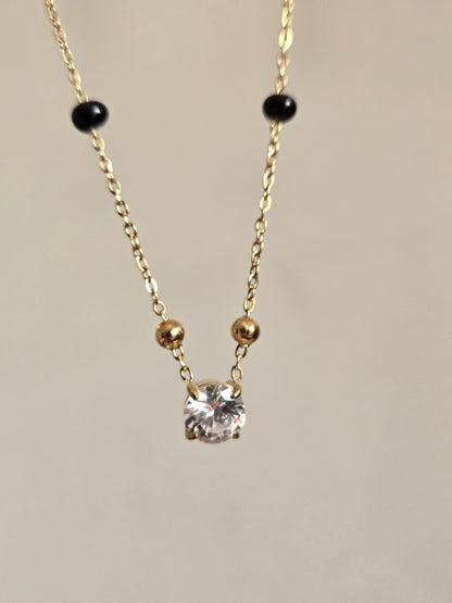 Midnight Spark Drop Mangalsutra Necklace (Gold)