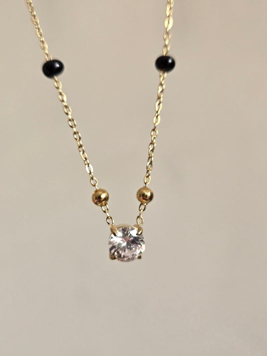 Midnight Spark Drop Mangalsutra Necklace (Gold)