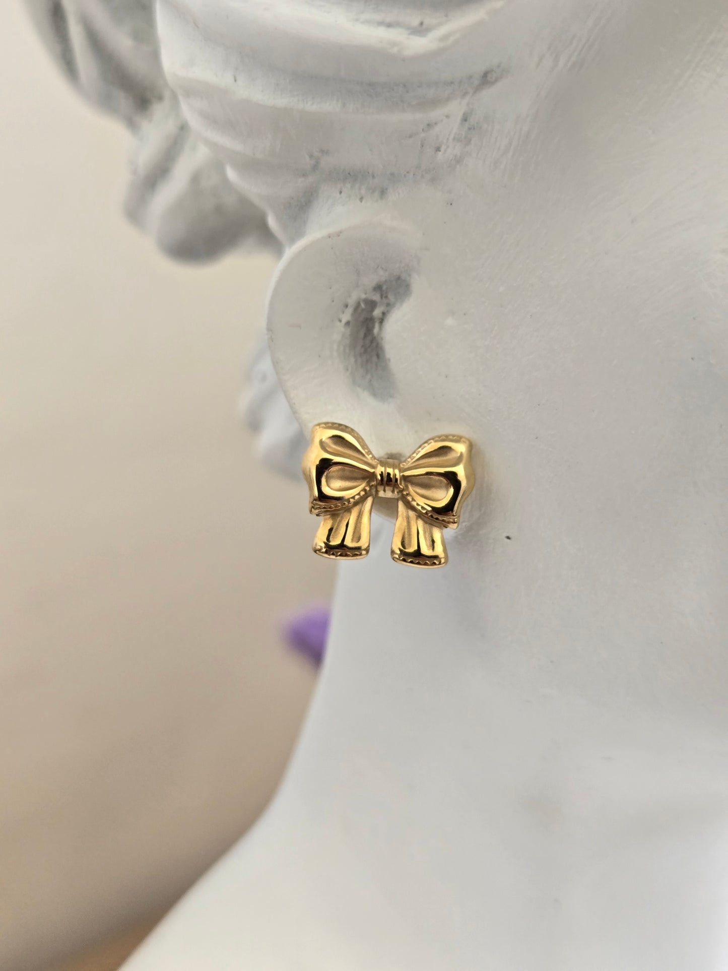 Vintage Bow Studs Earrings (Gold)