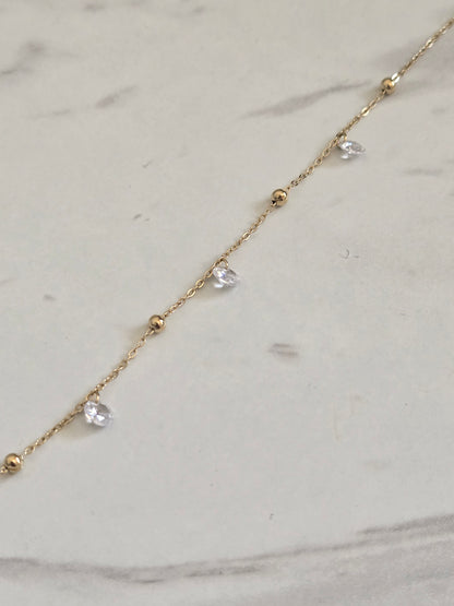 Radiant Charm Droplet chain Bracelet (Gold)