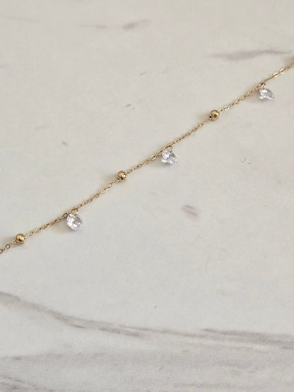 Radiant Charm Droplet chain Bracelet (Gold)