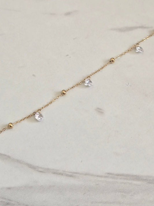 Radiant Charm Droplet chain Bracelet (Gold)