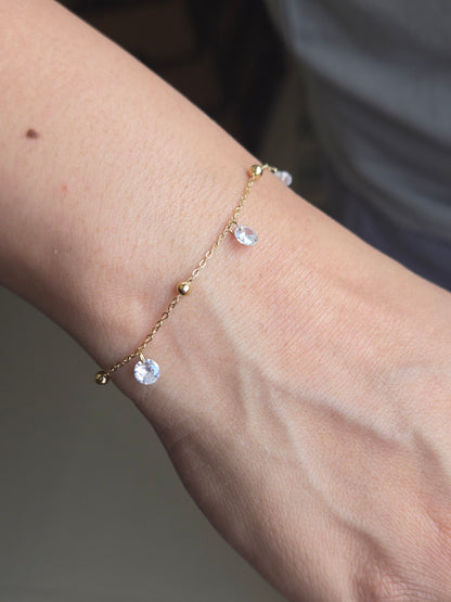 Radiant Charm Droplet chain Bracelet (Gold)