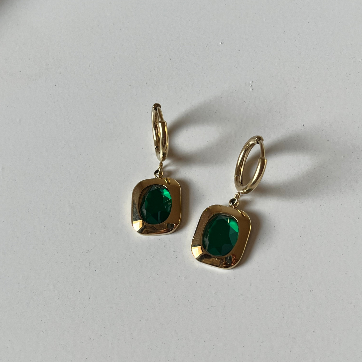 Emerald Luxe Drop Earrings (Gold)