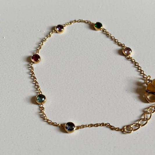 Aurora Stones Chain Bracelet (Gold)