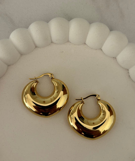 Luna Luxe Hoops Earrings (Gold)