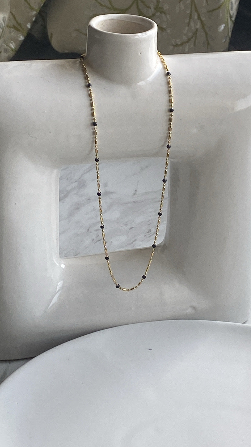 Midnight sparkle Chain Necklace (Gold)