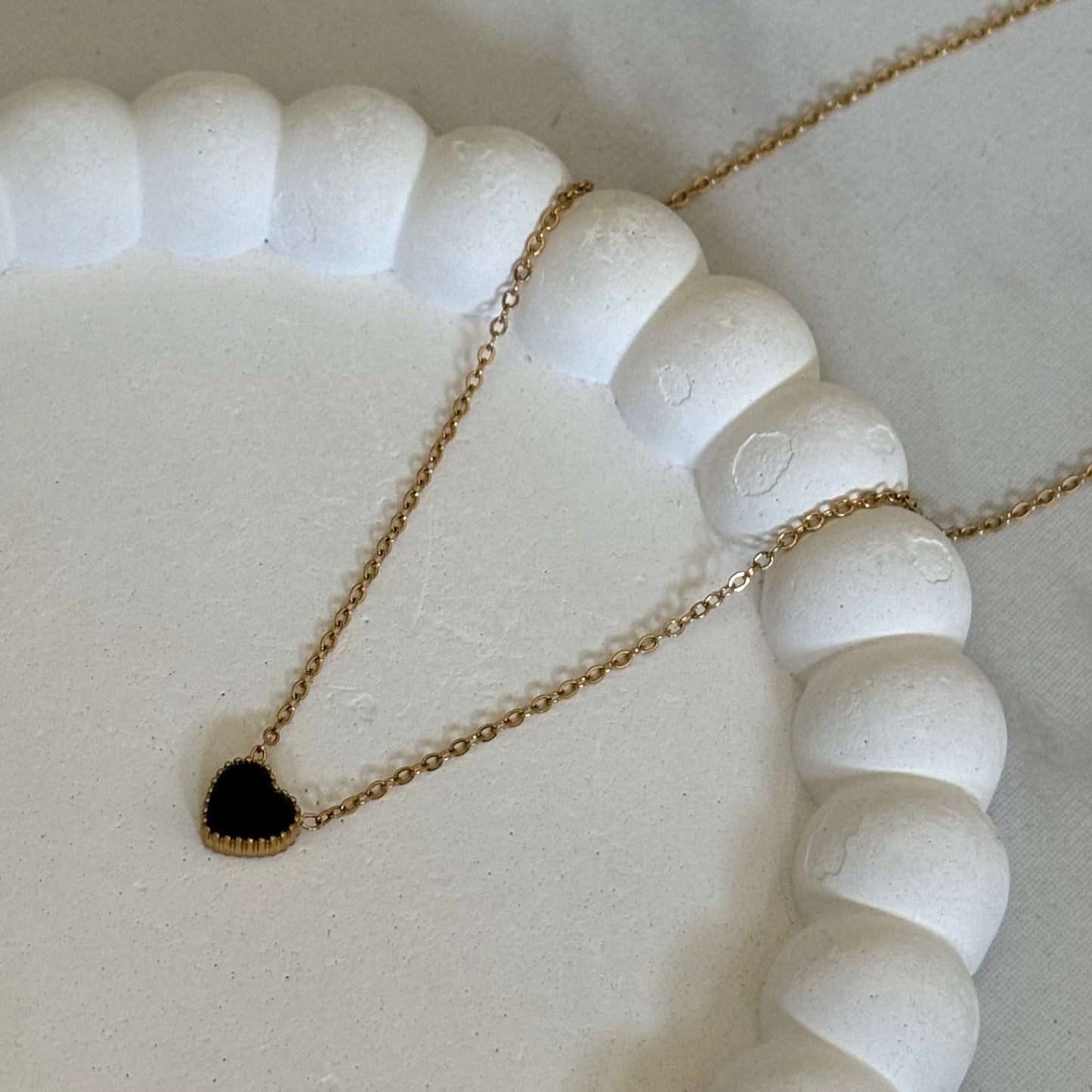 Twin Mood Heart Necklace (Gold)