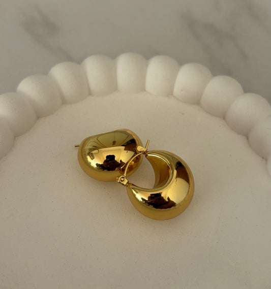 Glow Dome Hoops Earrings (Gold)