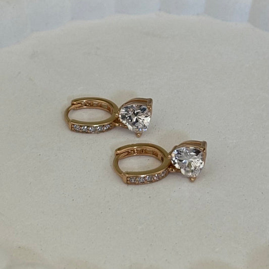 Love Spark Huggies Earrings (Rose Gold)