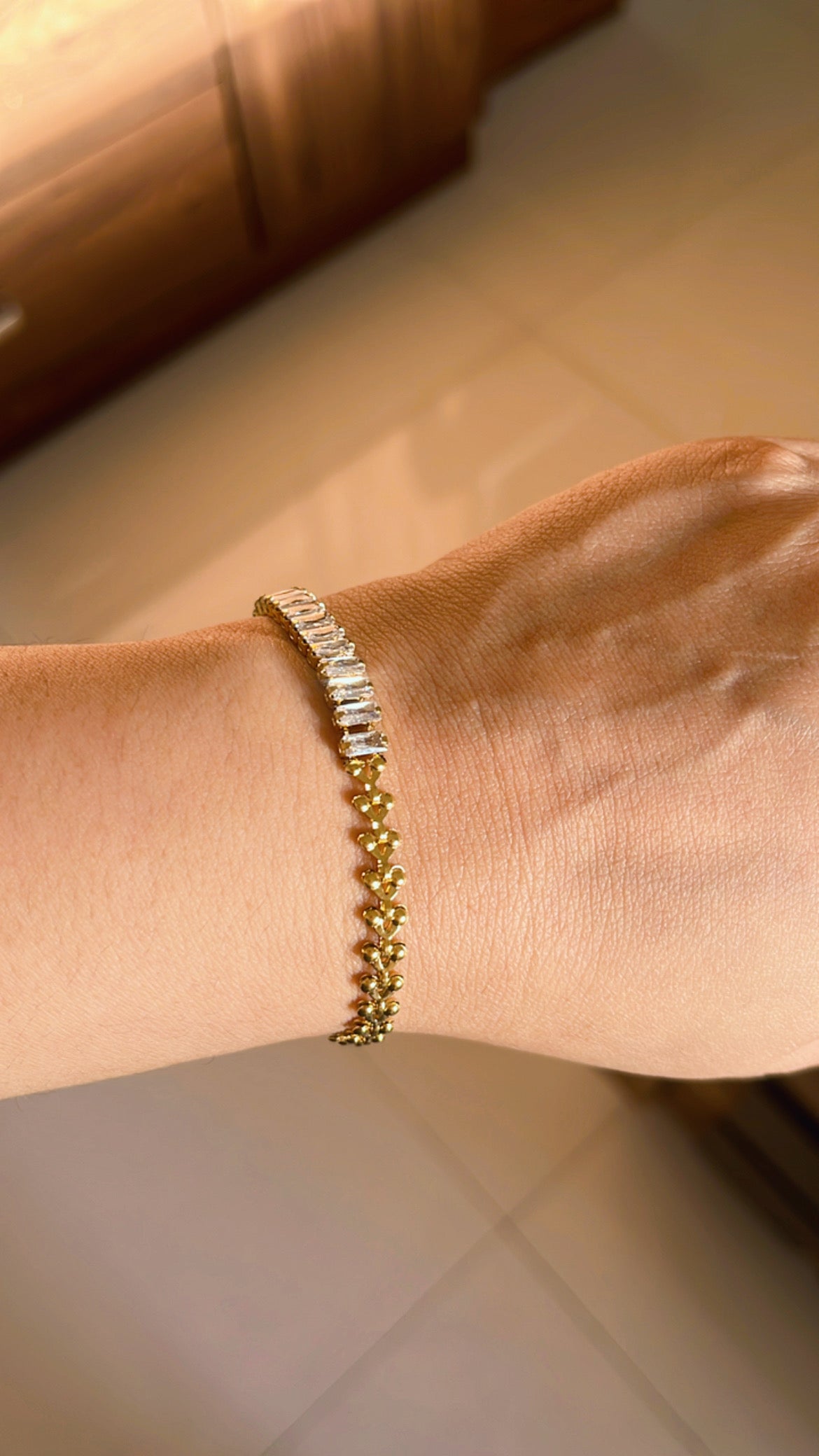 Luxe Baguette Chain Bracelet (Gold)