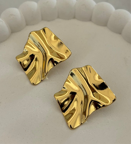 Molten Drape Earrings (Gold)