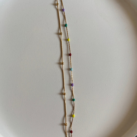 Candy Bead Chain Bracelet (Gold)