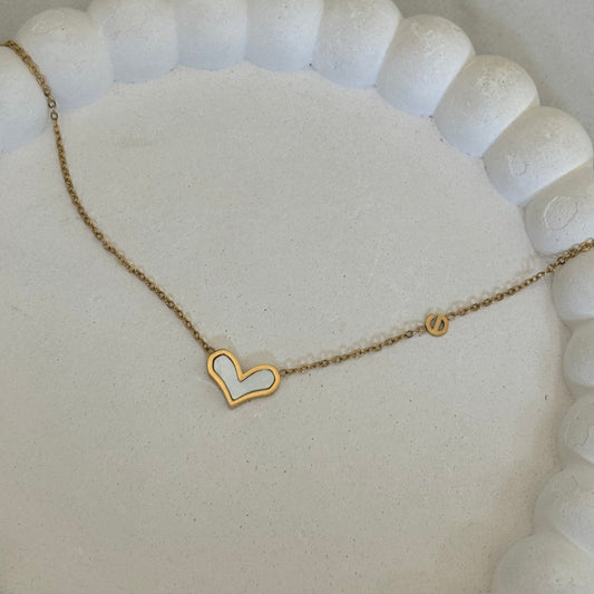 Hollow Heart Necklace (Gold)