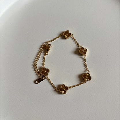 Golden Clover Chain Bracelet
