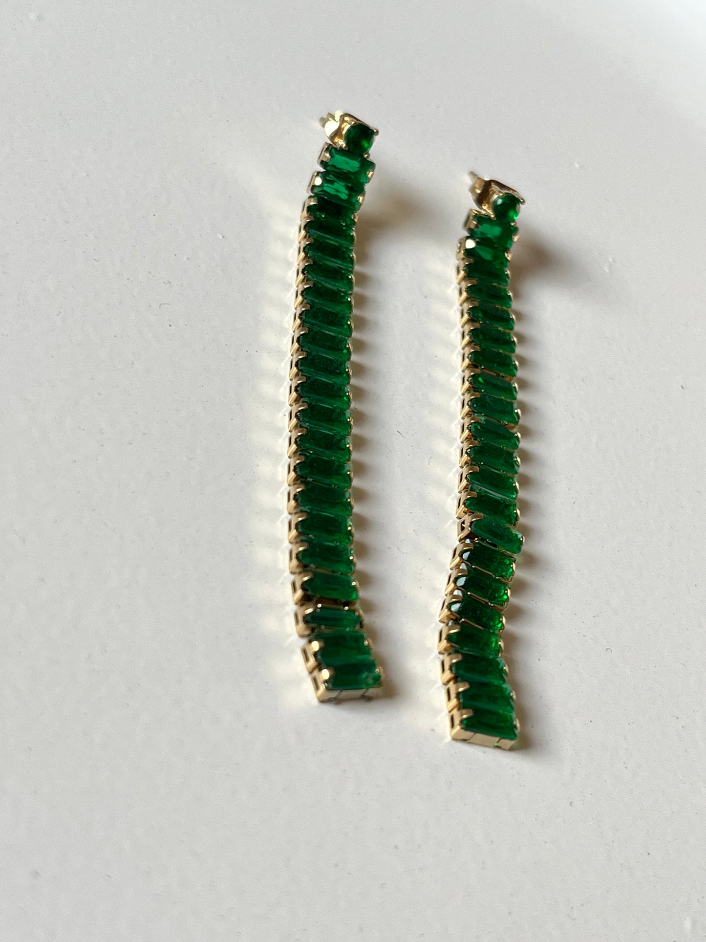 Emerald Cascade Earrings (Gold)