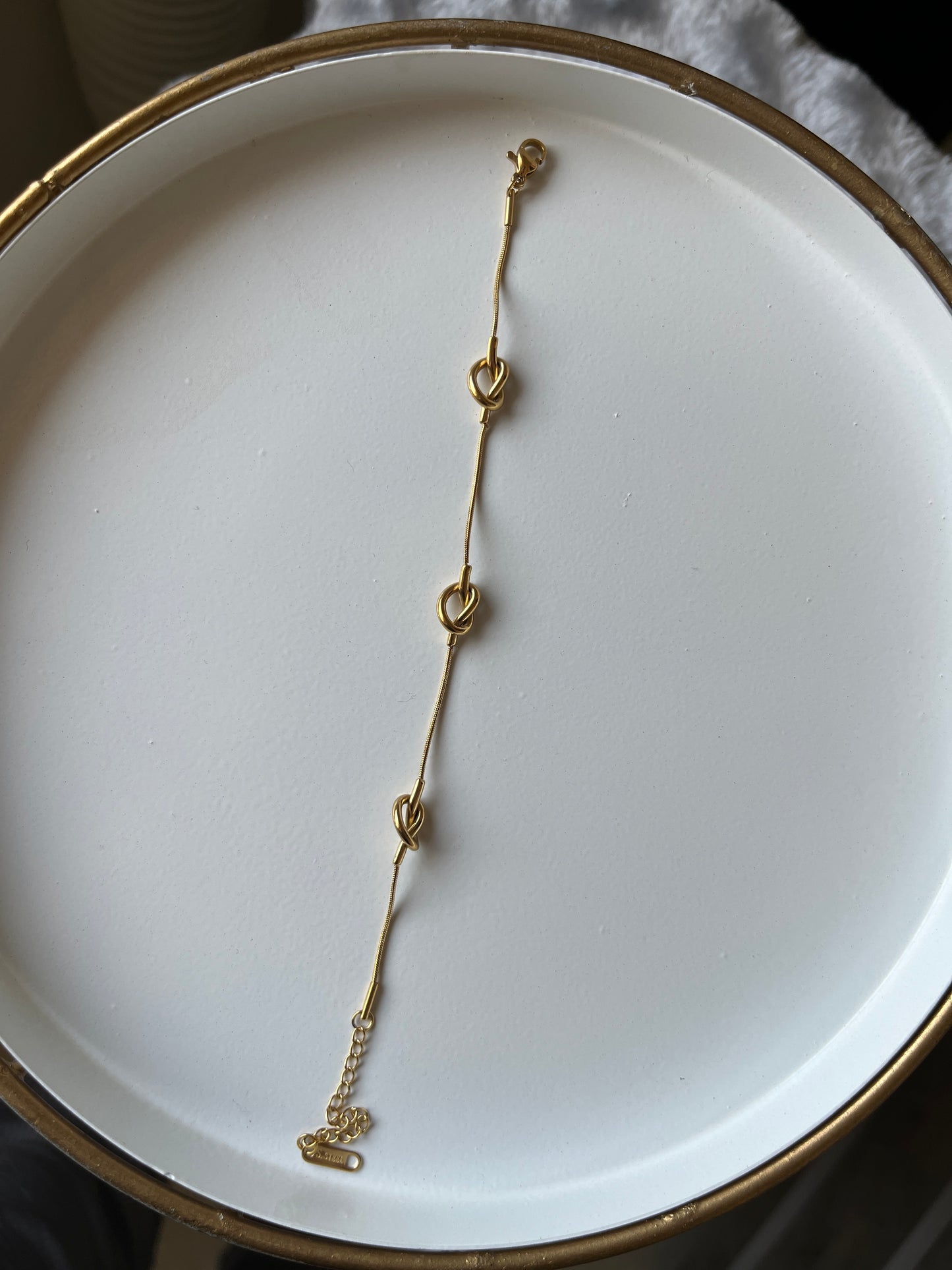 Triple Knot Chain Bracelet (Gold)