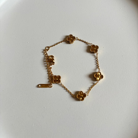 Golden Clover Chain Bracelet