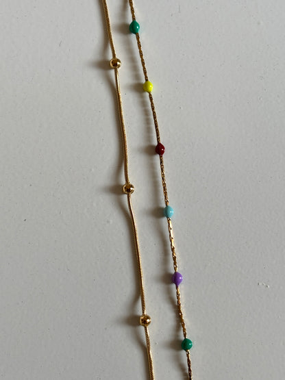 Candy Bead Chain Bracelet (Gold)