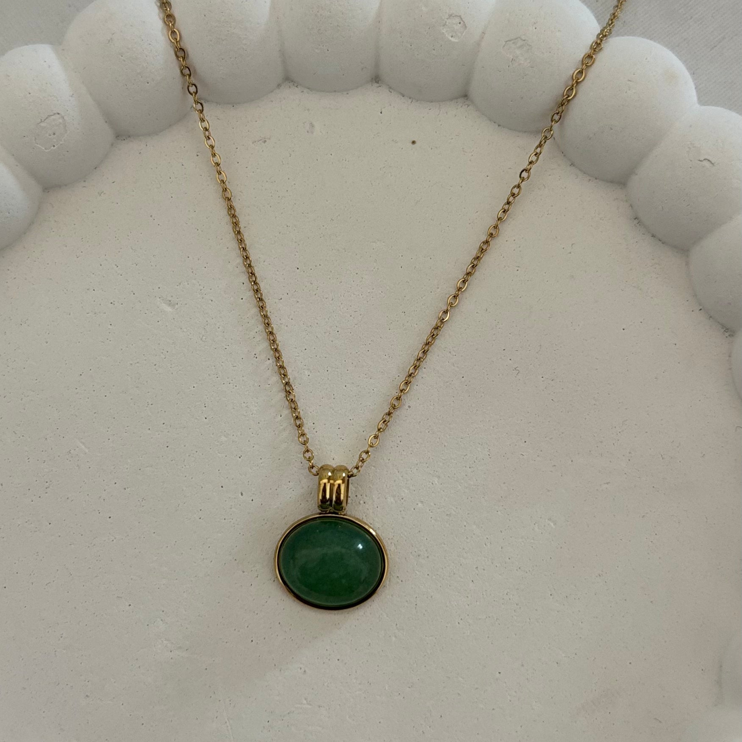 Emerald Accent Necklace (Gold)