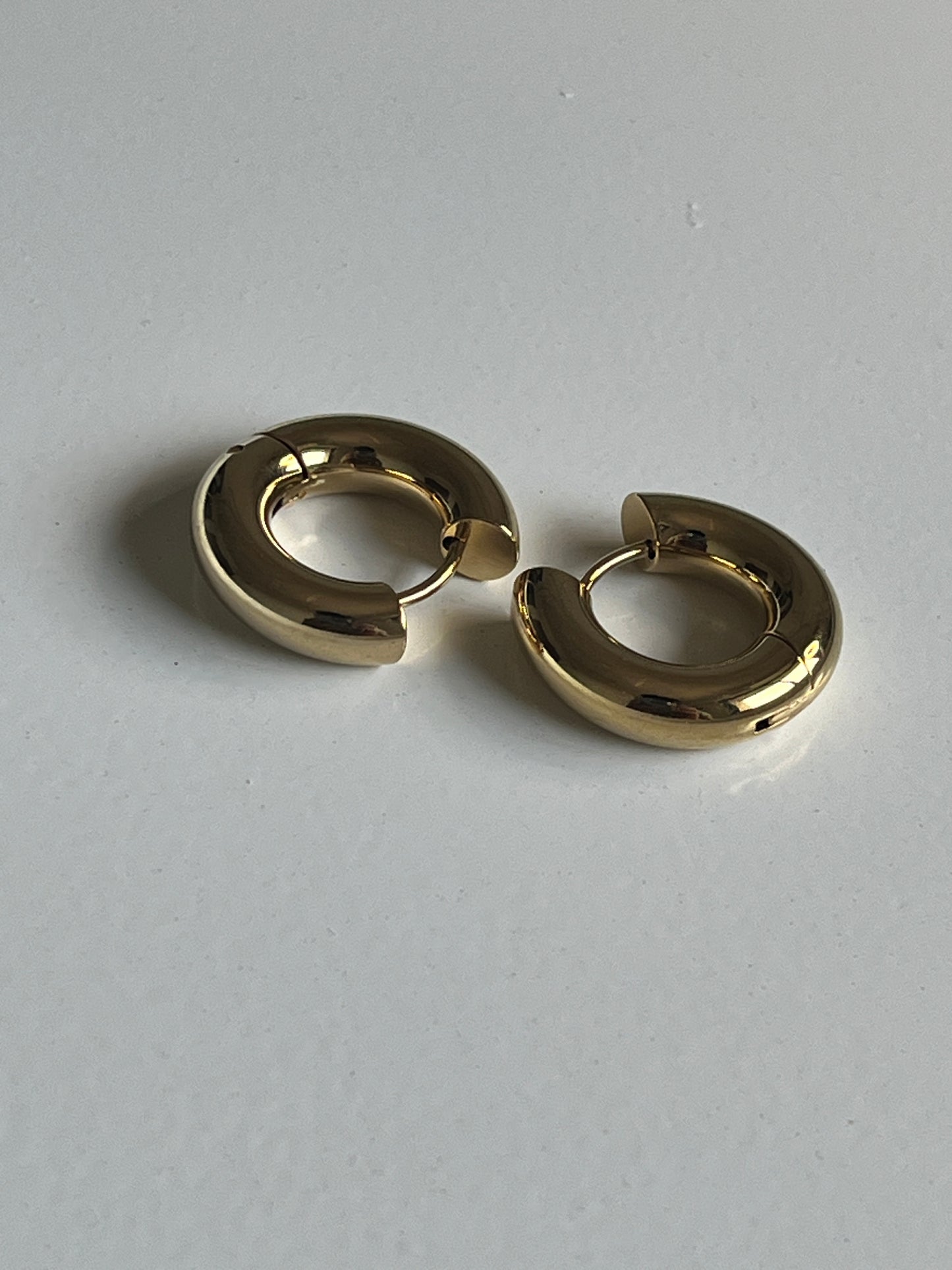 Classic Round Hoop Earrings (Gold)