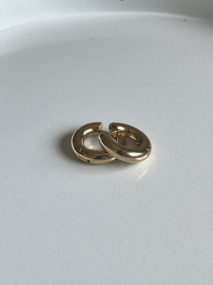 Classic Round Hoop Earrings (Gold)