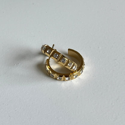 Stud Luxe Hoops Earrings (Gold)