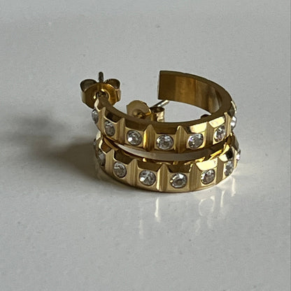 Stud Luxe Hoops Earrings (Gold)