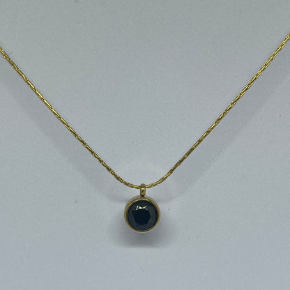 Midnight Sparkle Solitaire Necklace (Gold)