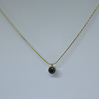 Midnight Sparkle Solitaire Necklace (Gold)