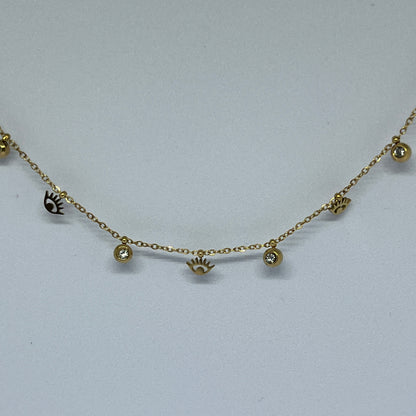 Evil Eye Charm Necklace (Gold)