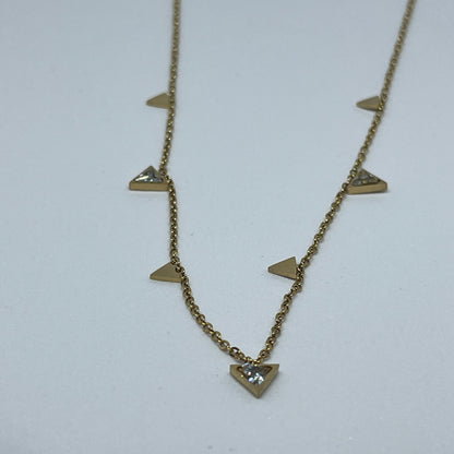 Geometric Sparkle Necklace (Gold)