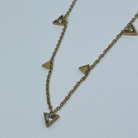 Geometric Sparkle Necklace (Gold)
