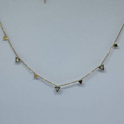 Geometric Sparkle Necklace (Gold)