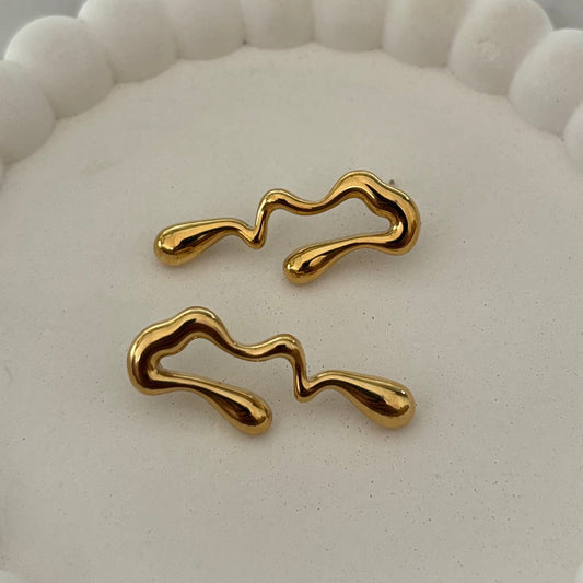 Molten Flow Earrings (Gold)
