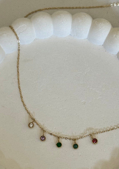 Rainbow Drops Necklace (Gold)