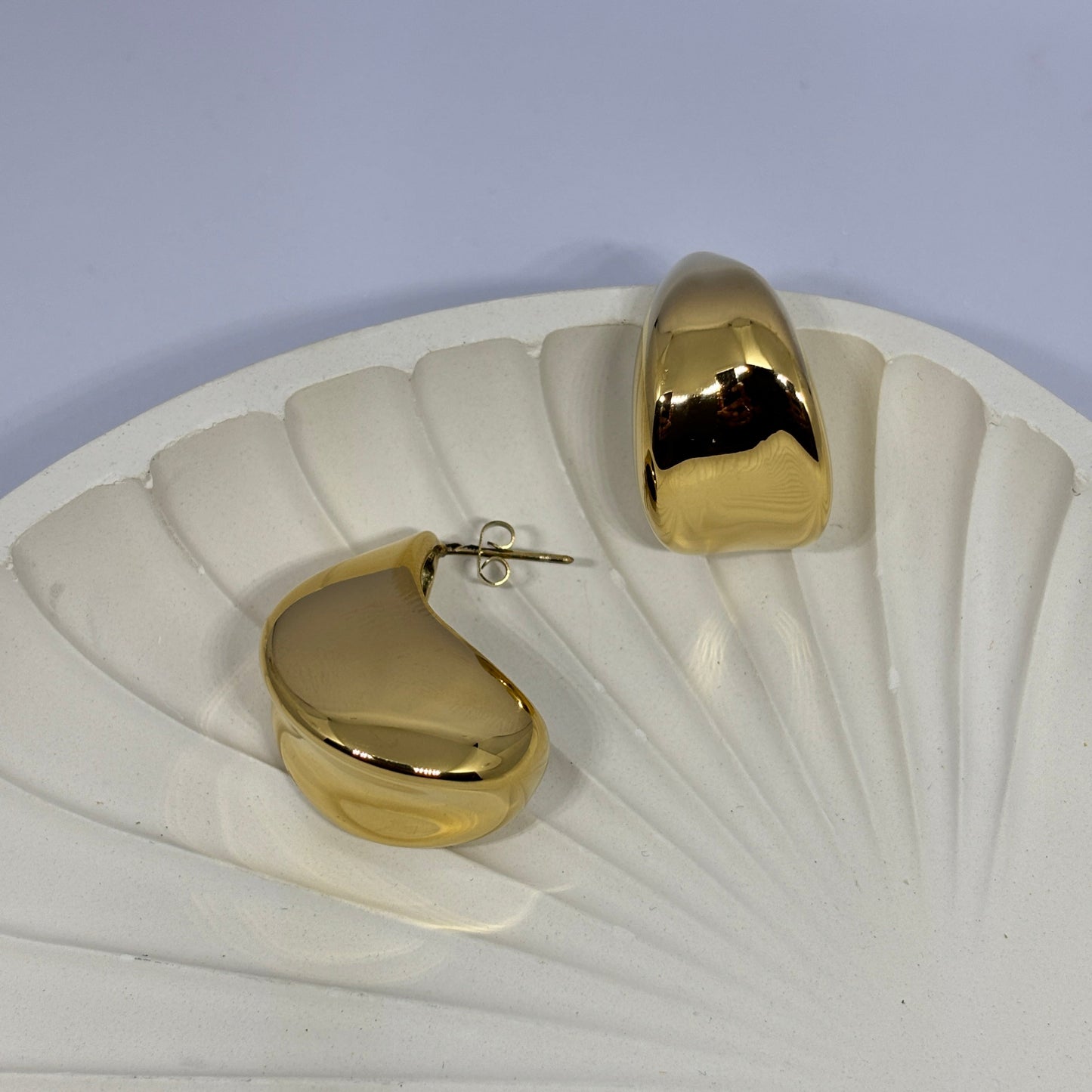 Sculpted Gold Huggie Hoop Earrings