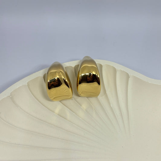 Sculpted Gold Huggie Hoop Earrings