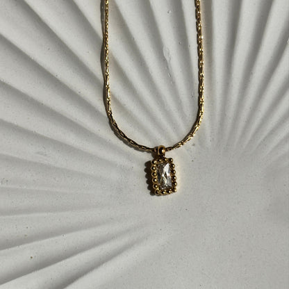 Radiant Baguette Pendant Necklace (Gold)