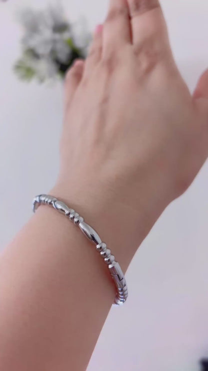 Sterling Silver Beaded Bangle Bracelet